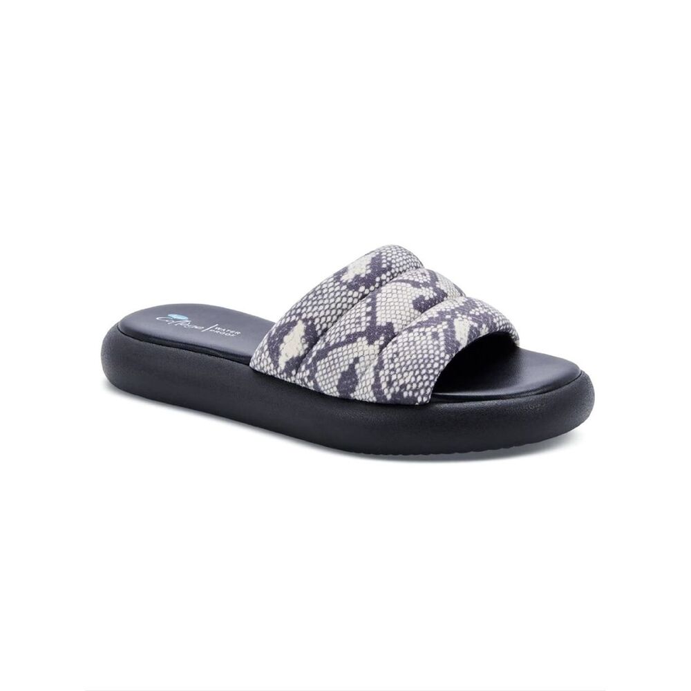 Aqua College Simona Open Toe Snake Print Pool Slides Sandals SZ 8 NWT Waterproof